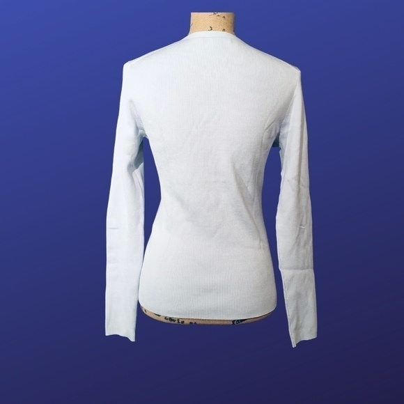 BANANA REPUBLIC Silk Blend SPRING SUMMER Henley Pullover SWEATER, BLUE, Size M - Picture 2 of 8